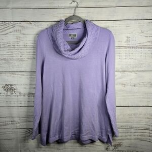 JM Collection Lavender‎ Cowl Neck Sweater Womens Size Small